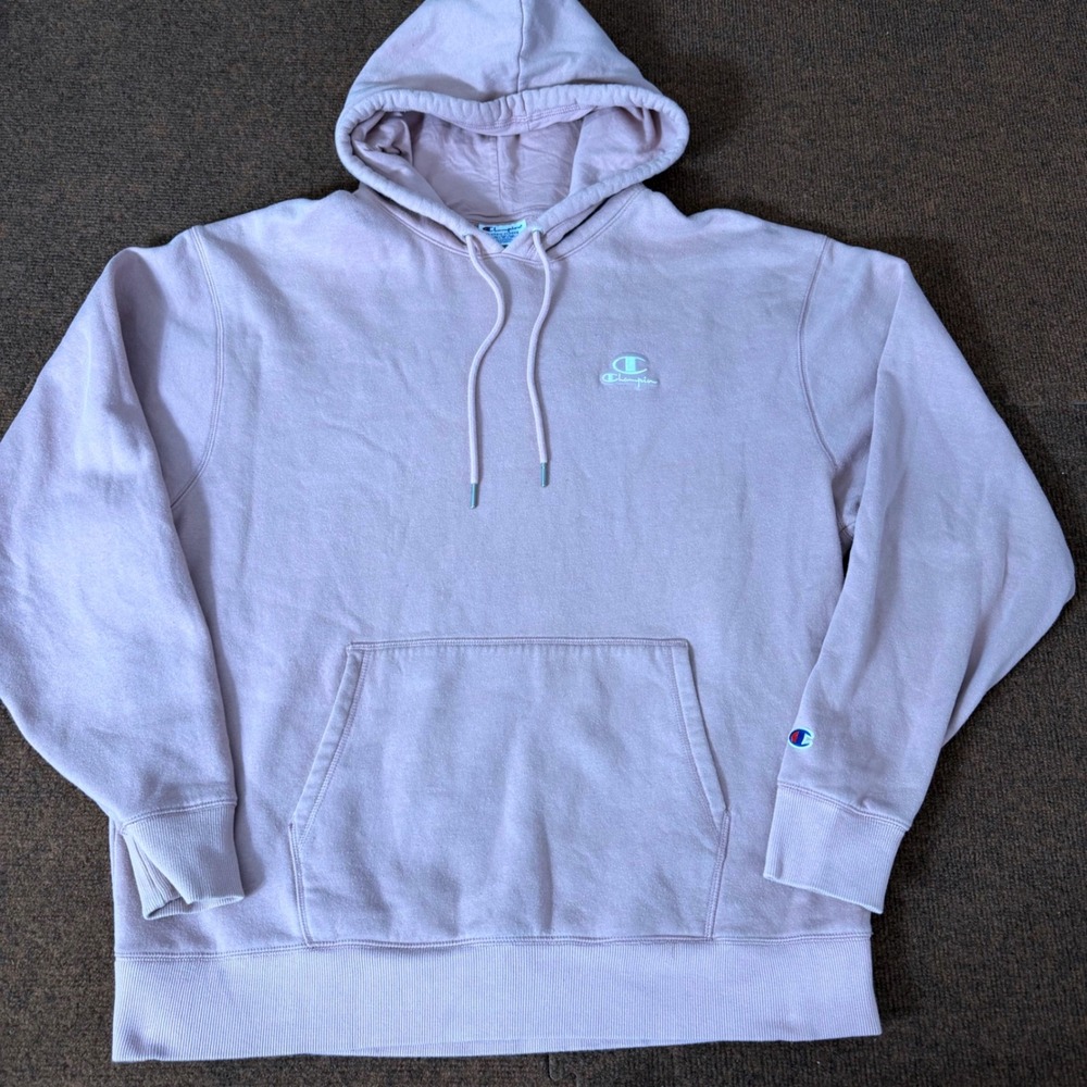 Champion Classic Fleece Hoodie Mens XL Pink S6558 N4E Long Sleeve Sweatshirt